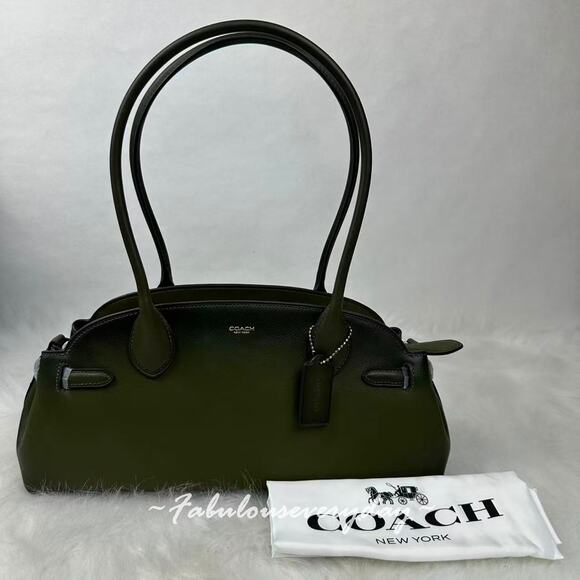 Coach Empire Carryall Bag 34 Shoulder Bag In Leather/Gold/Olive CCC30 NWT - Picture 2 of 9